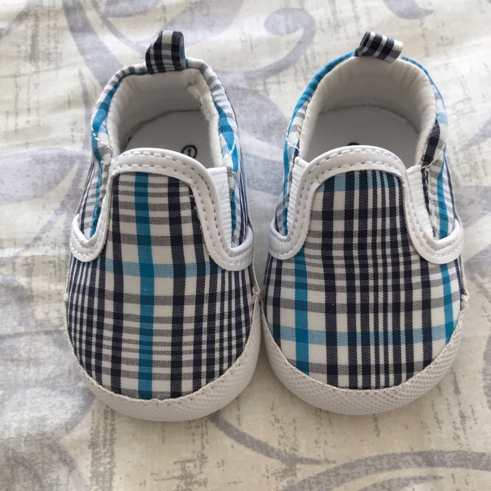 Koala Kids Baby Boy Plaid Crib Shoes